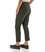 Color:Rosin - Image 2 - Roma Cropped Ponte Mid Rise Flat Front Pull-On Pants