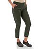 Color:Rosin - Image 3 - Roma Cropped Ponte Mid Rise Flat Front Pull-On Pants
