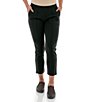 Color:Anthracite - Image 1 - Roma Cropped Ponte Mid Rise Flat Front Pull-On Pants
