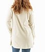 Color:Egret - Image 2 - Salerno Cowl Neck Rib Knit Pocketed Long Sleeve Fleece Pullover Top