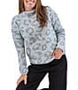 Aventura Sasha Tonal Jacquard Knit Funnel Neck Long Sleeve Relaxed Fit Sweater - Image 1