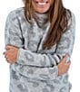 Aventura Sasha Tonal Jacquard Knit Funnel Neck Long Sleeve Relaxed Fit Sweater - Image 3