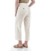 Color:Egret - Image 2 - Shoreline Striped Crop Smocked Waist Side Pocket Pull-On Wide Leg Pants