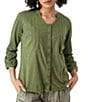 Aventura Simone Organic Cotton Blend 3/4 Sleeve Button Front Top - Image 1