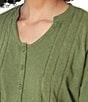 Aventura Simone Organic Cotton Blend 3/4 Sleeve Button Front Top - Image 4