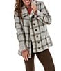 Aventura Snowveil Plaid Print Wool Blend Point Collar Long Sleeves Button Front Coat - Image 1
