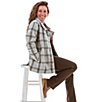 Aventura Snowveil Plaid Print Wool Blend Point Collar Long Sleeves Button Front Coat - Image 3