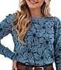 Aventura Sylvan Printed Long Sleeve Crew Neck Top - Image 6
