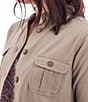 Aventura Temple Lightweight Utility Woven Button Front Jacket, Color:Cinder - Image 4