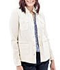 Aventura Temple Lightweight Utility Woven Button Front Jacket, Color:Egret - Image 3