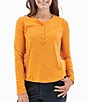 Color:Yam - Image 1 - Willow Long Sleeve Henley Shirt