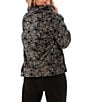 Aventura Wintertide Printed Stand Collar Front Snap Fleece Pullover Top - Image 2