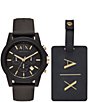 Color:Black - Image 1 - AX Armani Exchange Watch & Luggage Tag Gift Set