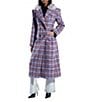 Azalea Wang Alyssa Faux Fur Lavender Plaid Shawl Collar Tailored Fit Button Front Coat, Color:Lavender - Image 1