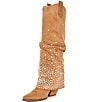 Azalea Wang Amiah Rhinestone Fold Over Western Boots - Image 4