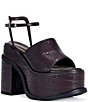 Azalea Wang Anthelmine Croco Embossed Platform Block Heel Sandals - Image 1