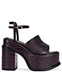 Azalea Wang Anthelmine Croco Embossed Platform Block Heel Sandals - Image 2