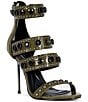Azalea Wang Antonia Croco Embossed Jewel Studded Sandals - Image 1