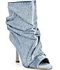 Azalea Wang Apex Denim Slouchy Peep Toe Booties - Image 1