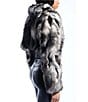 Azalea Wang Arias Faux Fur Raccoon Print Oversize Shawl Collar Cropped Jacket, Color:Grey - Image 3