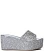 Color:Silver - Image 2 - Arrow Rhinestone Platform Wedge Dress Sandals