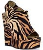 Azalea Wang Aru Tiger Print Platform Wedge Sandals - Image 1