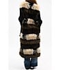 Azalea Wang Aspen Faux Fur Brown Multi Print Oversize Long Vest, Color:Brown - Image 2