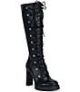 Azalea Wang Auriga D-ring Duel Laced Block Heel Platform Tall Boots - Image 1