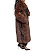 Azalea Wang Aurora Chocolate Pattern Shawl Collar Oversize Maxi Faux Fur Coat - Image 3