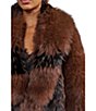 Azalea Wang Aurora Chocolate Pattern Shawl Collar Oversize Maxi Faux Fur Coat - Image 4
