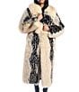 Azalea Wang Aurora Tan Fox Pattern Shawl Collar Oversize Maxi Faux Fur Coat, Color:Beige - Image 1