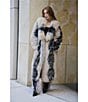 Azalea Wang Aurora Tan Fox Pattern Shawl Collar Oversize Maxi Faux Fur Coat, Color:Beige - Image 4