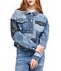 Azalea Wang Barbara Denim Point Collar Oversize Fit Bomber Jacket - Image 2