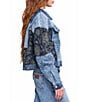 Azalea Wang Barbara Denim Point Collar Oversize Fit Bomber Jacket - Image 4