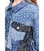 Azalea Wang Barbara Denim Point Collar Oversize Fit Bomber Jacket - Image 5