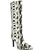 Azalea Wang Barely Snake Print Pointed Toe Tall Boots - Image 1