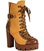 Azalea Wang Barrington Lace Up Block Heel Lug Platform Booties - Image 1