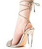 Color:Silver - Image 6 - Bayleaf Metallic Crystal Cord Clear Heel Dress Sandals