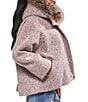 Azalea Wang Beckinsale Wool Blend Faux Fur Trim Relaxed Fit Zip Front Jacket - Image 4