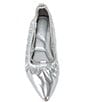 Color:Silver - Image 4 - Benicio Metallic Crystal Ankle Wrap Ballet Flats