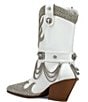 Color:White - Image 3 - Bramwell Crystal Rhinestone Draped Chain Western Mid Boots