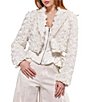 Azalea Wang Briar 3D Rose White Lapel Neck Long Sleeves Open Front Blazer - Image 1