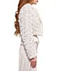 Azalea Wang Briar 3D Rose White Lapel Neck Long Sleeves Open Front Blazer - Image 3
