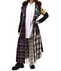 Azalea Wang Cadault Plaid Pattern Notch Lapel Belted Button Front Trench Coat, Color:Multi - Image 1