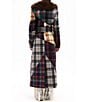 Azalea Wang Cadault Plaid Pattern Notch Lapel Belted Button Front Trench Coat, Color:Multi - Image 2
