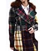 Azalea Wang Cadault Plaid Pattern Notch Lapel Belted Button Front Trench Coat, Color:Multi - Image 5