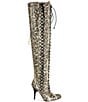 Azalea Wang Calyx Snake Print Laced Over The Knee Boots - Image 2