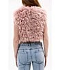 Azalea Wang Camille-Pink Faux Fur Open Front Crop Vest, Color:Pink - Image 2