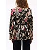 Azalea Wang Casha Baroque Pattern Metallic Notch Collar Belted Blazer, Color:Black Multi - Image 2