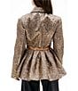 Azalea Wang Casha Solid Metallic Notch Collar Belted Blazer, Color:Denim - Image 2